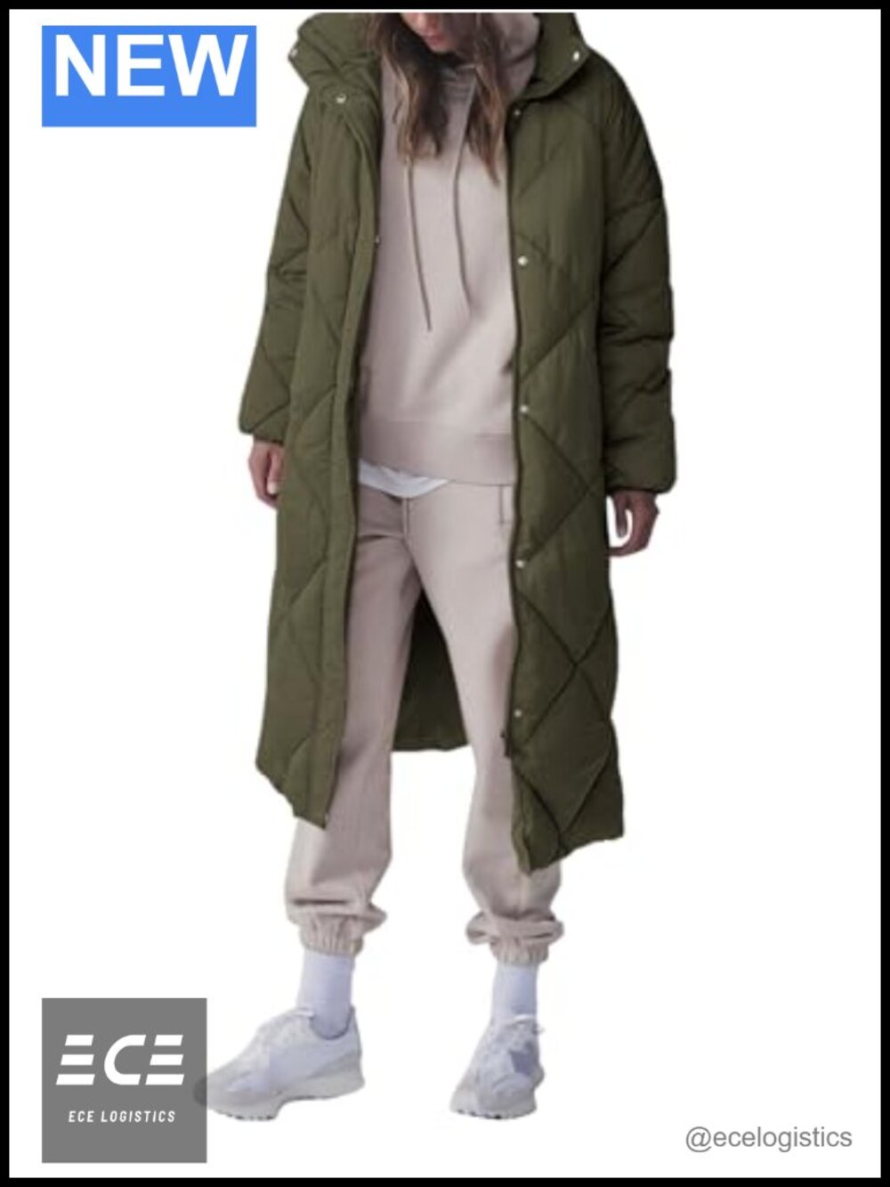 Tankaneo Womens Long Puffer Jacket Zip Up Button Down Baggy Winter Coat